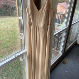 Azazie Kiri Champagne Size 16 Bridesmaid Dress